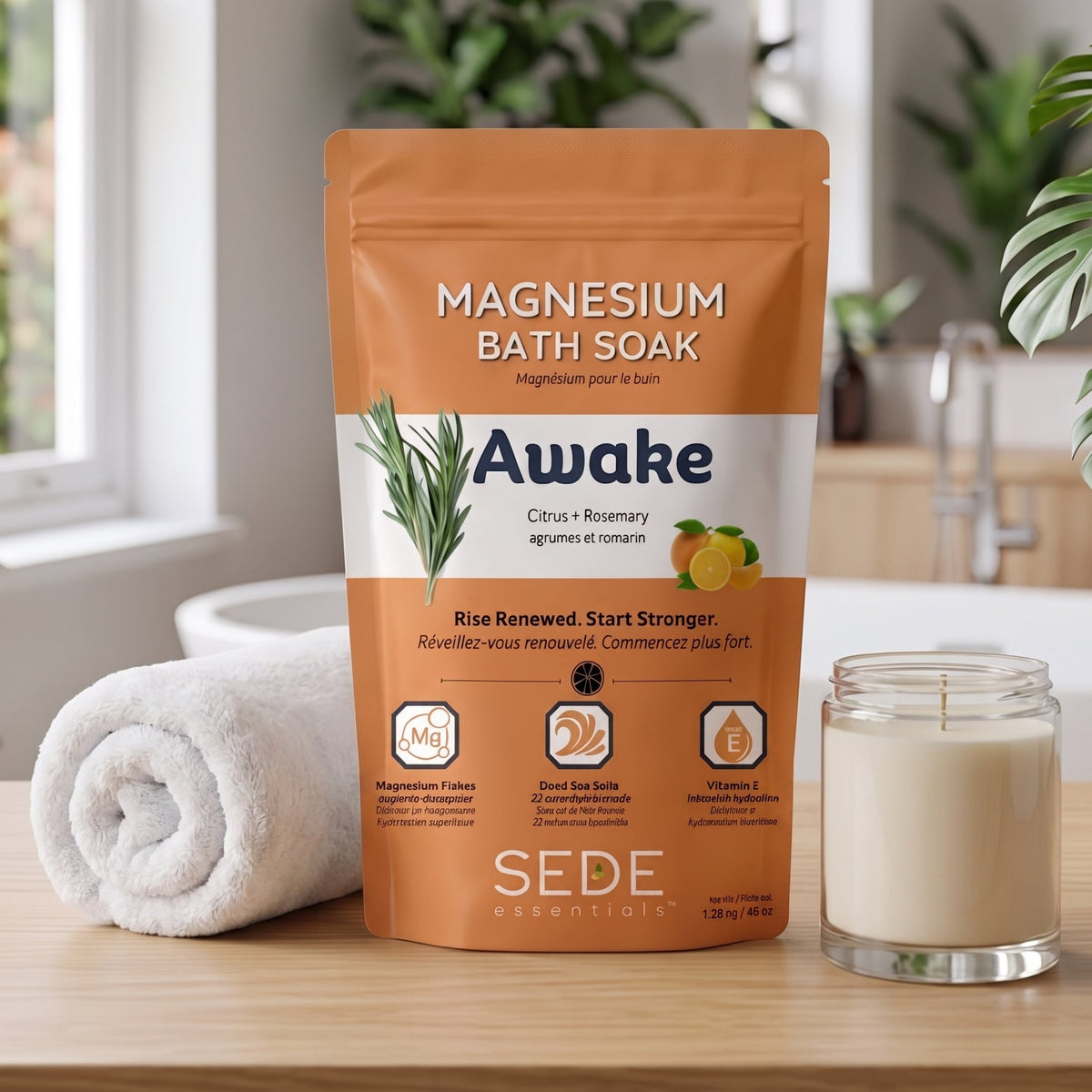 SEDE Awake Magnesium Bath Soak with Citrus and Rosemary