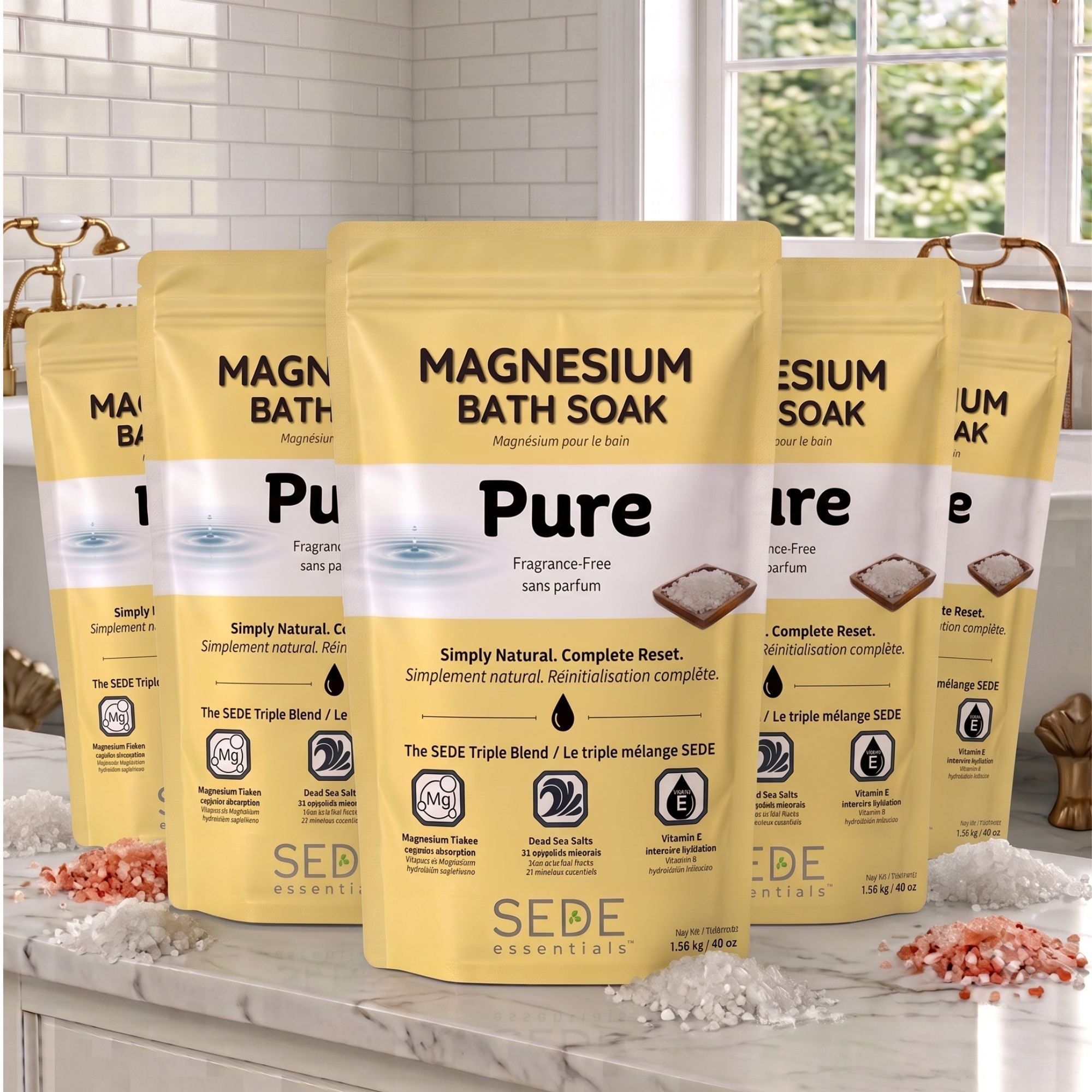 Pure Magnesium Bath Soak — 5-Pack-1360 g - Sede Essentials