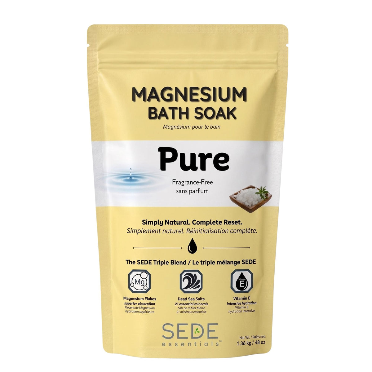 Pure Unscented Magnesium Bath Soak | Sensitive Skin | SEDE - Sede Essentials
