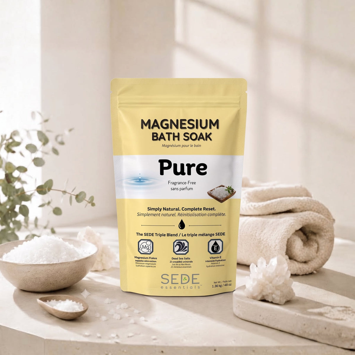 Pure Unscented Magnesium Bath Soak | Sensitive Skin | SEDE - Sede Essentials