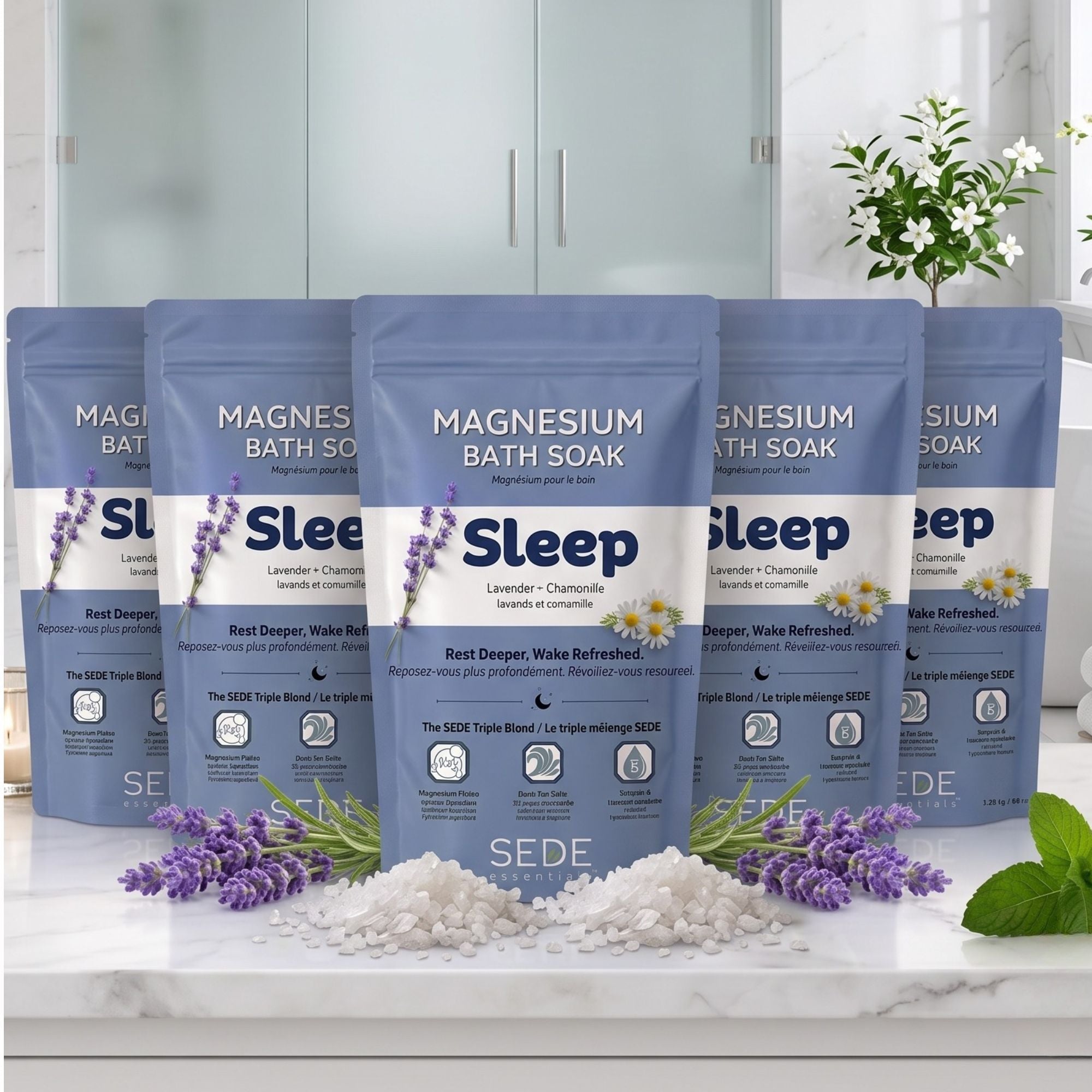 Sleep Magnesium Bath Soak — 5-Pack-1360 g - Sede Essentials